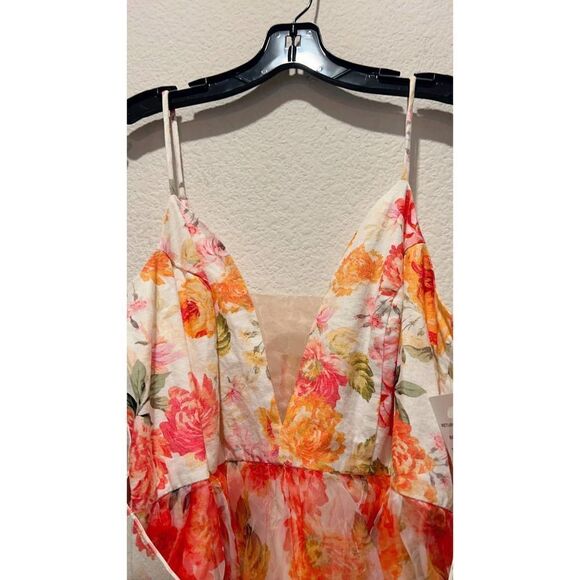 For Love & Lemons Peony Maxi Dress in Coral XL(US10-12) - Picture 8 of 12